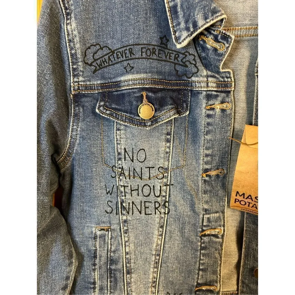Mashed Potatoes premium denim jean jacket size small nwt (4987)￼